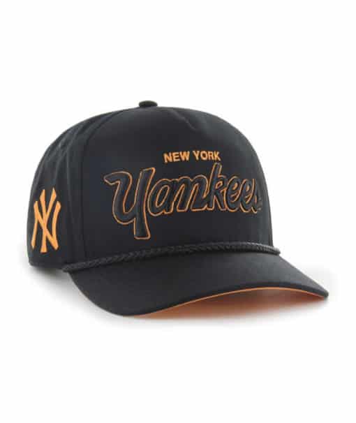 New York Yankees 47 Brand Script Hitch Black Orange Snapback Hat