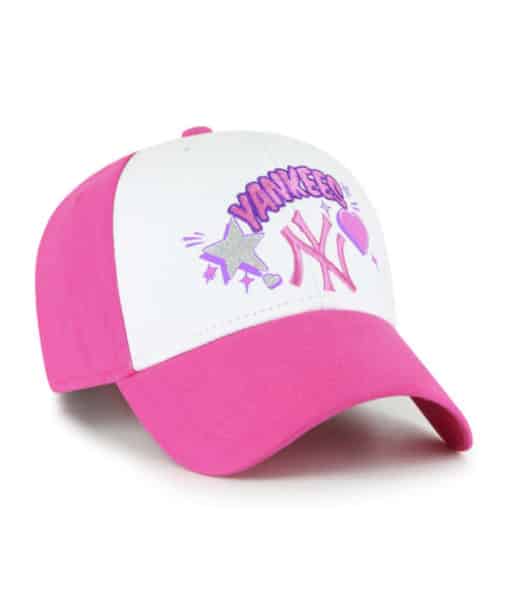 New York Yankees KIDS 47 Brand Pizazz Bright Pink MVP Adjustable Hat