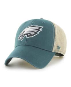 Philadelphia Eagles 47 Brand Pacific Green Khaki Mesh MVP Snapback Hat