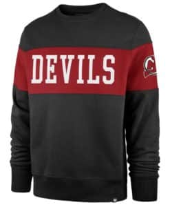 New Jersey Devils Men's 47 Brand Black Crew Long Sleeve Sweatshirt