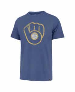 Milwaukee Brewers Men's 47 Brand Cooperstown Cadet Blue Premier Franklin T-Shirt Tee