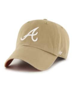 Atlanta Braves 47 Brand Khaki Ballpark Clean Up Adjustable Hat