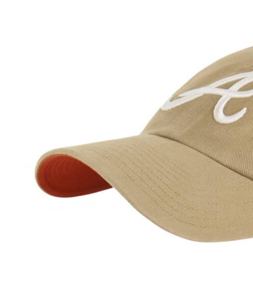 Atlanta Braves 47 Brand Khaki Ballpark Clean Up Adjustable Hat - Image 2
