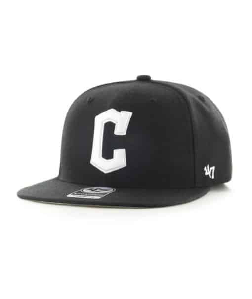 Cleveland Guardians 47 Brand Black No Shot Snapback Hat