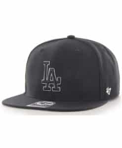 Los Angeles Dodgers 47 Brand White Black No Shot Snapback Hat