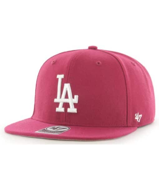 Los Angeles Dodgers 47 Brand Cardinal No Shot Snapback Hat