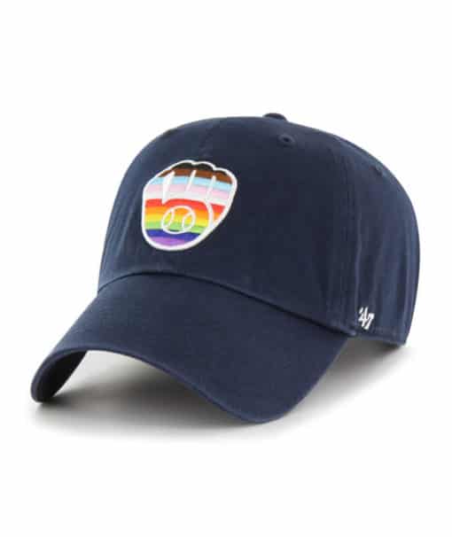 Milwaukee Brewers Pride 47 Brand Navy Clean Up Adjustable Hat