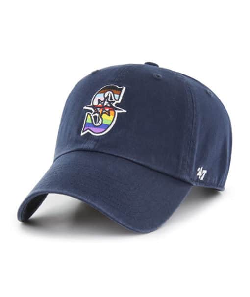 Seattle Mariners Pride 47 Brand Navy Clean Up Adjustable Hat