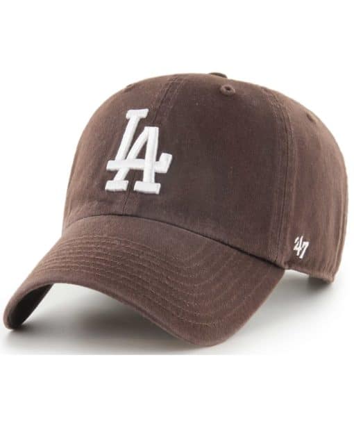 Los Angeles Dodgers 47 Brand Brown Clean Up Adjustable Hat