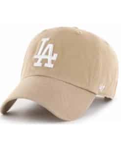 Los Angeles Dodgers 47 Brand White Khaki Clean Up Adjustable Hat