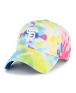 San Francisco Giants KIDS 47 Brand White Tie Dye Spectral Clean Up Adjustable Hat