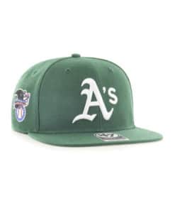 Oakland Athletics 47 Brand White Dark Green Sure Shot Snapback Hat