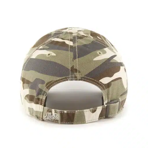 New York Mets 47 Brand Camo Tarpoon Faded Clean Up Adjustable Hat - Image 2