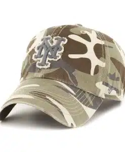 New York Mets 47 Brand Camo Tarpoon Faded Clean Up Adjustable Hat