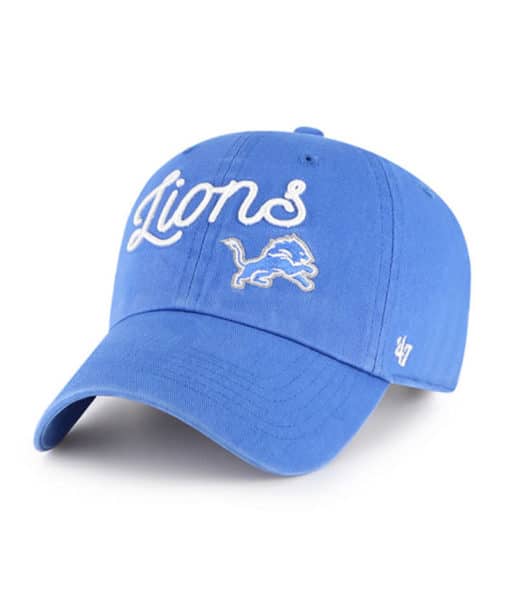 Detroit Lions Women's 47 Brand Blue Raz Millie Clean Up Adjustable Hat - Image 3