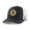 Boston Bruins 47 Brand Trucker Black White Mesh Snapback Hat