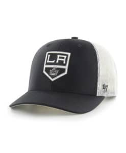 Los Angeles Kings 47 Brand Trucker Black White Mesh Snapback Hat