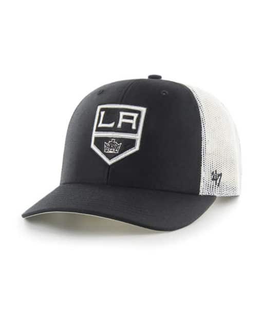 Los Angeles Kings 47 Brand Trucker Black White Mesh Snapback Hat