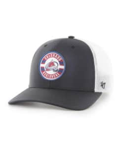 Colorado Avalanche 47 Brand Black Wheeler White Mesh Stretch Fit Hat