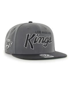 Los Angeles Kings 47 Brand Script Vintage Charcoal Snapback Hat