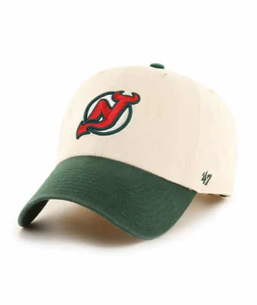New Jersey Devils 47 Brand Vintage Natural Green Clean Up Adjustable Hat