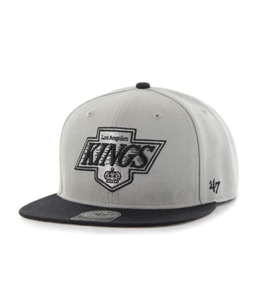 Los Angeles Kings 47 Brand Vintage Black Gray No Shot Snapback Hat