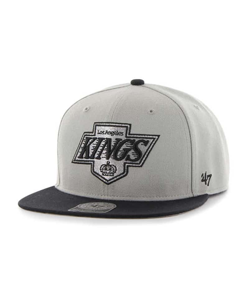 Los Angeles Kings 47 Brand Vintage Black Gray No Shot Snapback Hat ...