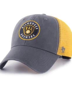 Milwaukee Brewers 47 Brand Vintage Navy Flagship MVP Mesh Snapback Hat