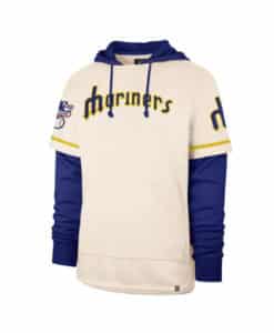 Seattle Mariners Men's 47 Brand Cooperstown Cream Shortstop Pullover Hoodie