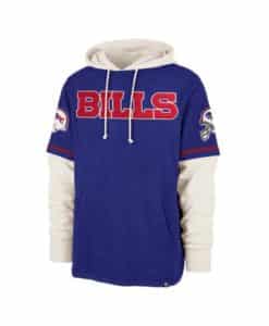 Buffalo Bills Men's 47 Brand Blue White SS Pullover Hoodie