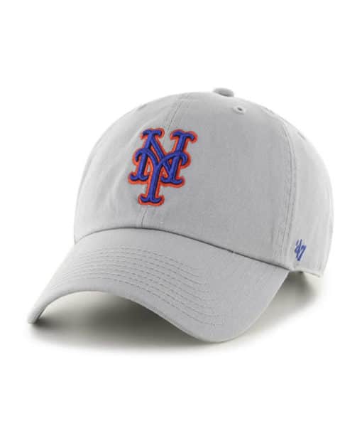 New York Mets 47 Brand Storm Gray Clean Up Adjustable Hat