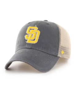 San Diego Padres 47 Brand Charcoal Rayburn Mesh Franchise Fitted Hat