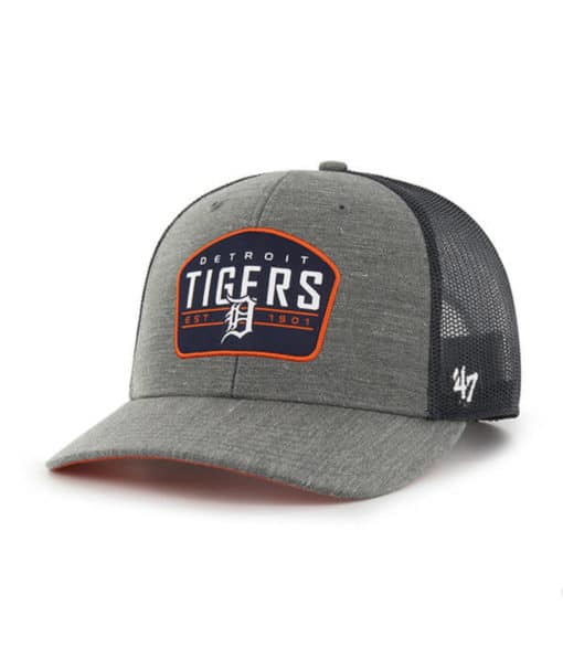 Detroit Tigers 47 Brand Charcoal Slate Trucker Mesh Snapback Hat
