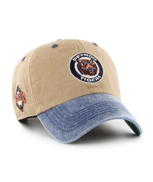 Detroit Tigers 47 Brand Cooperstown Khaki Eldin Clean Up Adjustable Hat