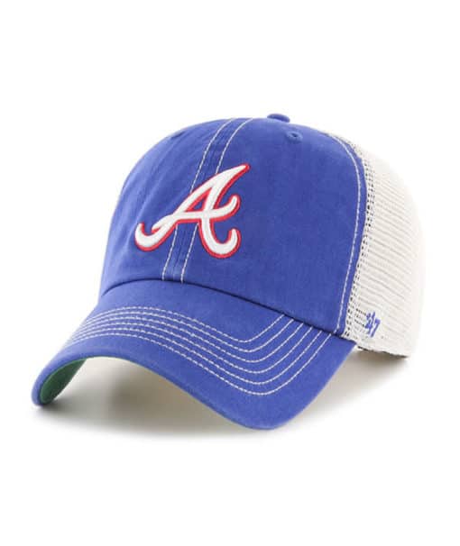 Atlanta Braves 47 Brand Cooperstown Blue Trawler Clean Up Mesh Snapback Hat