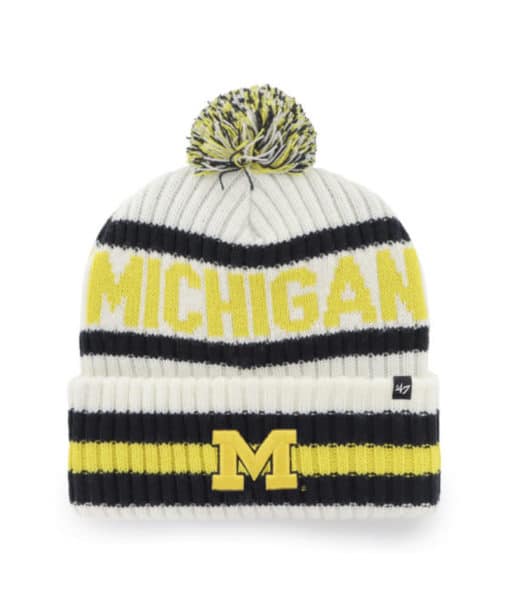 Michigan Wolverines 47 Brand White Bering Cuff Knit Hat