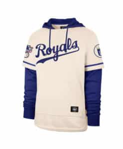 Kansas City Royals Men's 47 Brand Cooperstown Cream Shortstop Pullover Hoodie