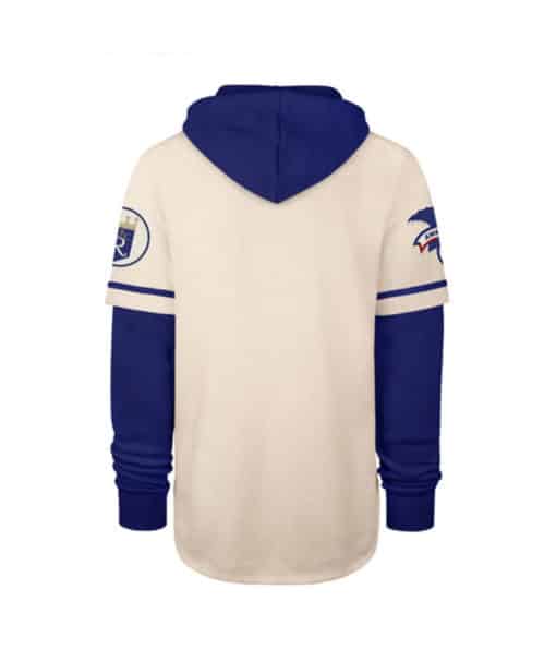 Kansas City Royals Men's 47 Brand Cooperstown Cream Shortstop Pullover Hoodie - Image 2