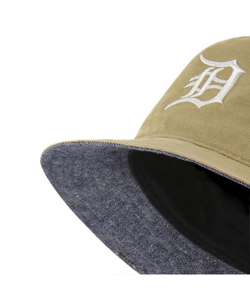 Detroit Tigers 47 Brand Khaki Chambray Ballpark Bucket Hat - Image 2