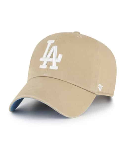 Los Angeles Dodgers 47 Brand Columbia Khaki Ballpark Clean Up Adjustable Hat