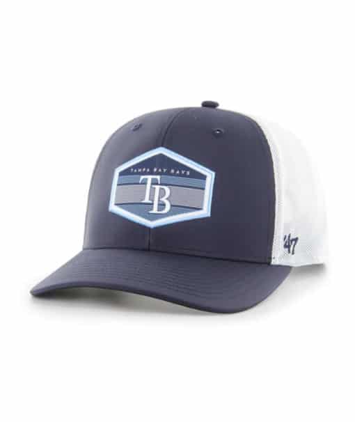 Tampa Bay Rays 47 Brand Navy Burgess Trucker White Mesh Snapback Hat