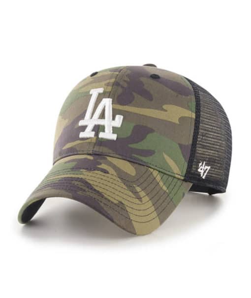 Los Angeles Dodgers 47 Brand Camo Branson Black Mesh Snapback Hat