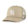 New York Yankees 47 Brand Foam Front Khaki Trucker Mesh Snapback Hat