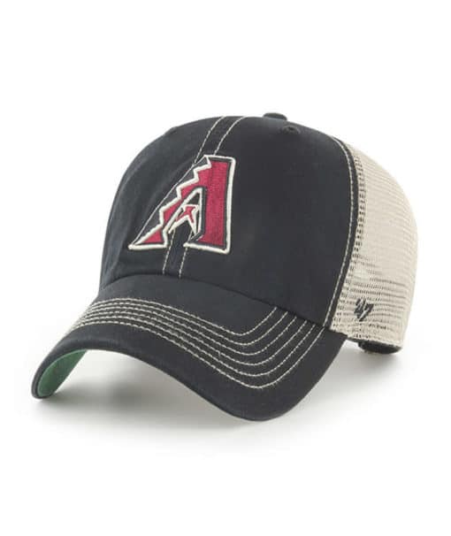 Arizona Diamondbacks 47 Brand Trawler Black Clean Up Khaki Mesh Snapback Hat