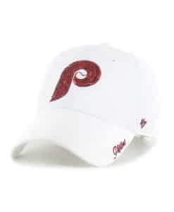Philadelphia Phillies Women's 47 Brand Sparkle White Clean Up Adjustable Hat