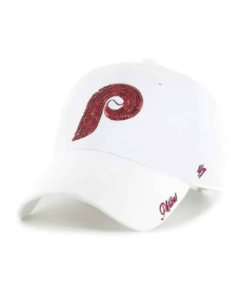 Philadelphia Phillies Women's 47 Brand Sparkle White Clean Up Adjustable Hat