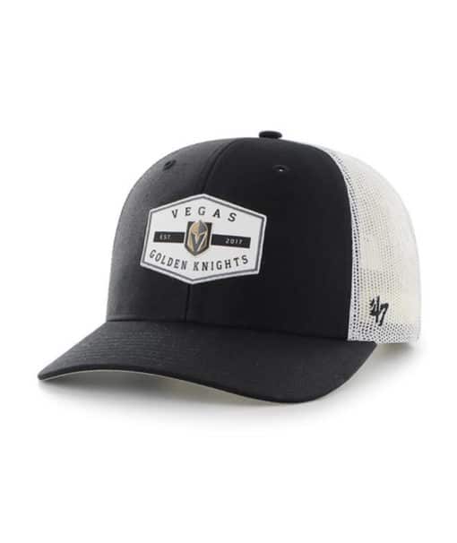 Vegas Golden Knights 47 Brand Black Convoy Trucker White Mesh Snapback Hat