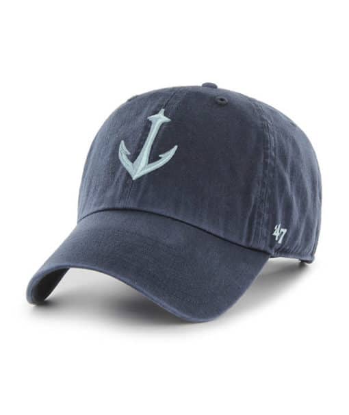 Seattle Kraken 47 Brand Anchor Navy Clean Up Adjustable Hat