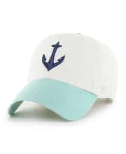 Seattle Kraken 47 Brand Anchor Tiffany White Clean Up Adjustable Hat