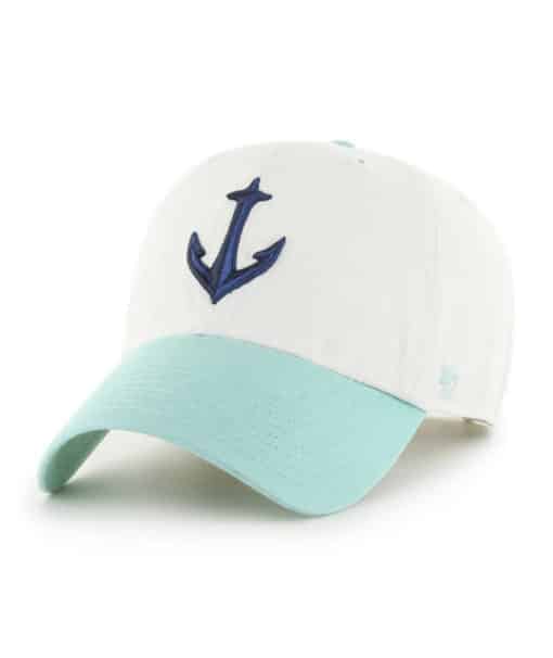 Seattle Kraken 47 Brand Anchor Tiffany White Clean Up Adjustable Hat